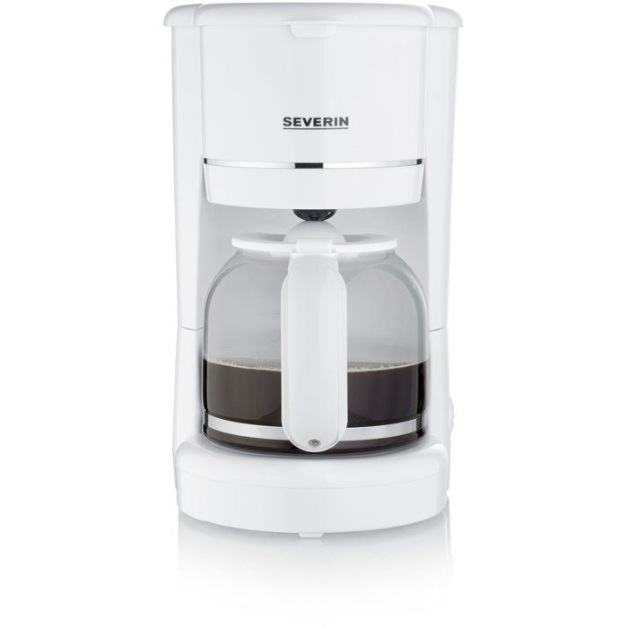 Cafetière Filtre jusquà 10 tasses - SEVERIN - KA4323 - Système anti-goutte - Filtre permanent amovible - Plaque chauffante - Blanc
