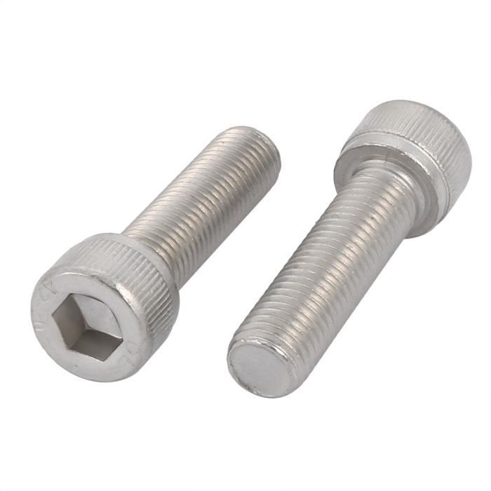 Vis à Tête Hexagonale M10x20mm Pas 1,25mm - Acier Inoxydable 304 - Lot De 2 Pièces Neuf Uxcell