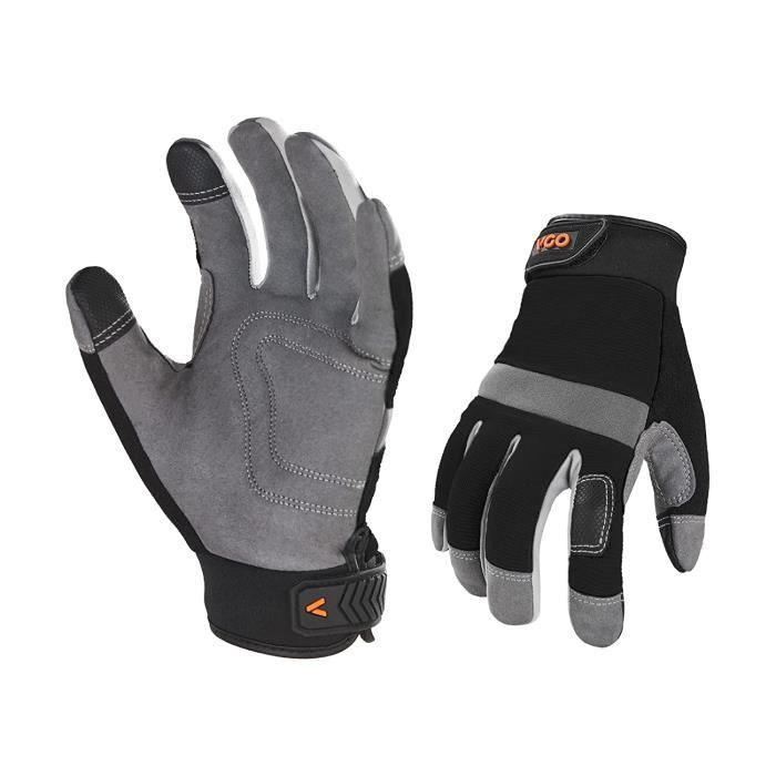 Ecd Germany 1 Paire De Gants De Travail En Pu, Taille 7, Couleur Noir, Gants  De Mécanicien, Constructeurs, Pour Le Travail De Jardin