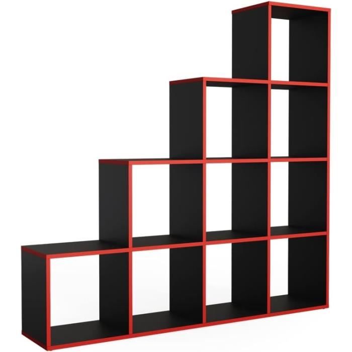Étagère Cloison Vicco Levio - 70 X 23,8 X 100,1 Cm - Noir - Pour Livres - Neuf