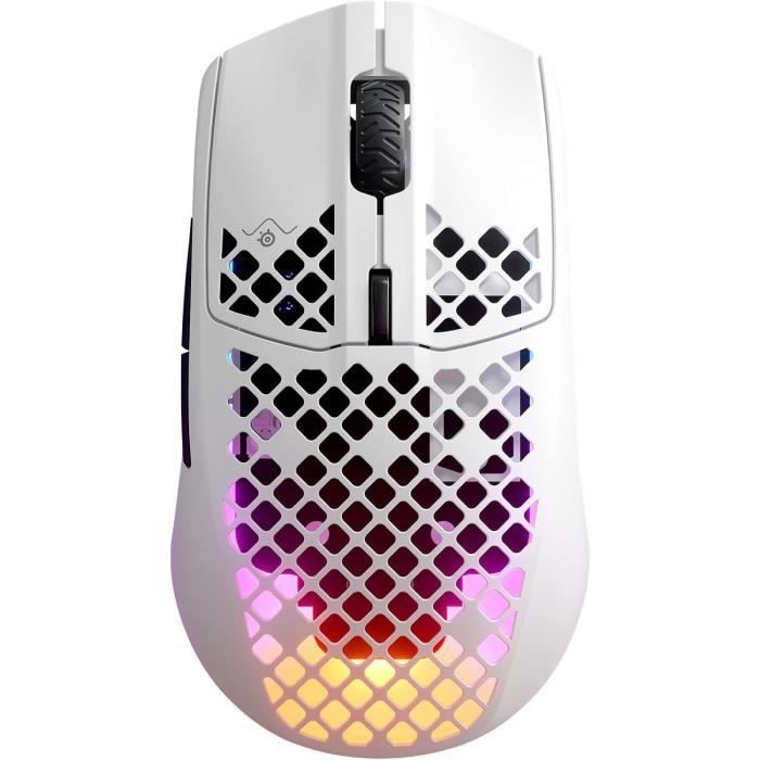 Souris gamer filaire ultra légère - STEELSERIES - AEROX 3 WIRELESS (2022) EDITION SNOW - Blanc