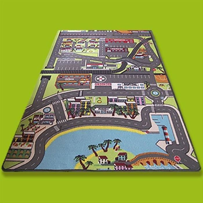 Tapis de jeu enfant - Routes, Station police, Pompiers +