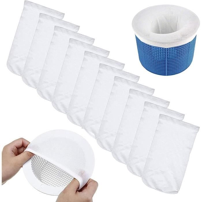 10 Chaussettes Filtre Skimmer Piscine - Maille Fine Pour Capturer Cheveux, Feuilles Et Insectes, 22x13cm