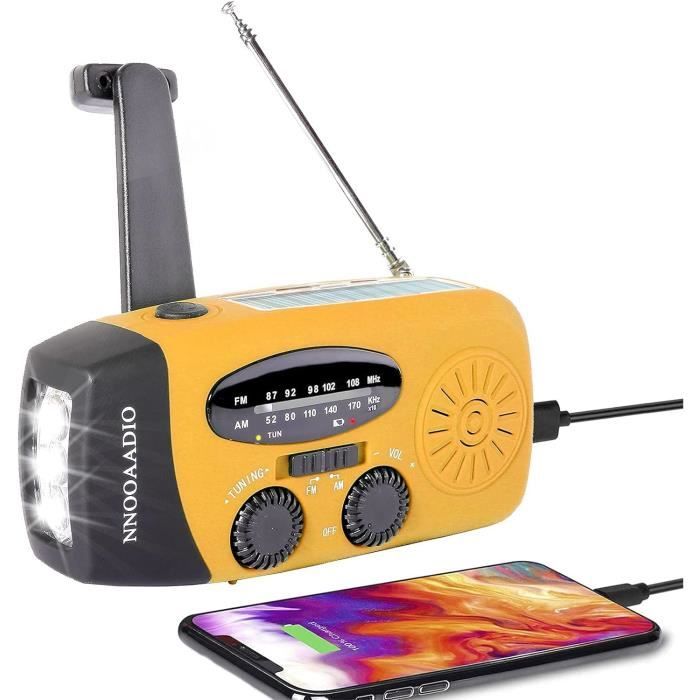 Chargeur Dynamo à Manivelle Avec Lampe De Poche Et Batterie De Secours Pour Telephones Smarpthones Etc