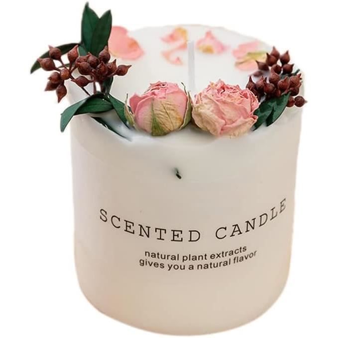 Bougie Parfumée Rotative YMing - Santal Rose Et Lavande, Cadeau Romantique Pour Femmes