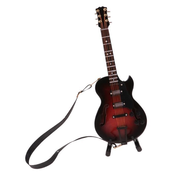 Guitare électrique musicale Miniature pour maison de poupée 1:12, jouet musical pour enfants, décoration de maison