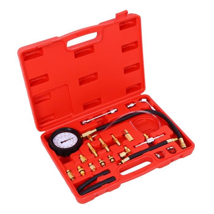Vacuomètre/dépressiomètre Voiture Moto - Plage 0-10 PSI, 0-70 CmHg - Kit Avec Adaptateurs