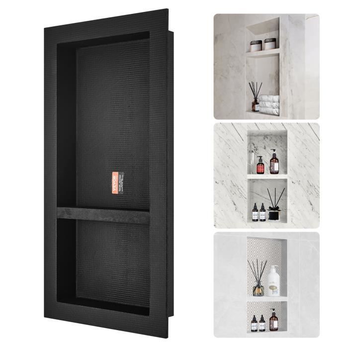 Niche Douche Encastrable - VEVOR - Niche Douche Encastrer Mur 40 64x81 28x10 cm 2 Étagères pour Salle de Bain