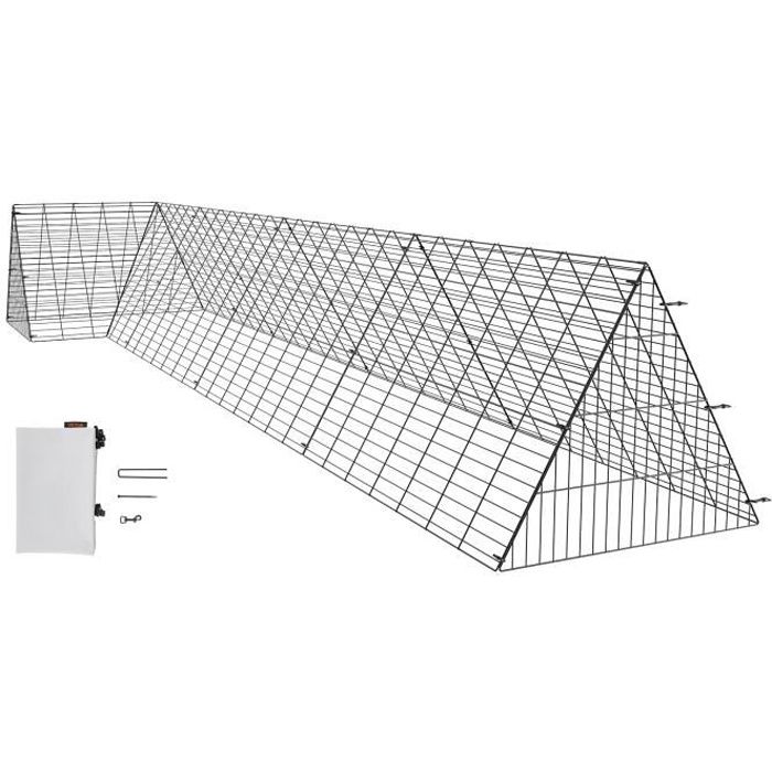 Comparer les prix de Enclos pour Poulailler-VEVOR-400 x 100 x 61,5 cm-Portables- l’extérieur avec Cadres d’angle-Poulets, Canards et Lapins