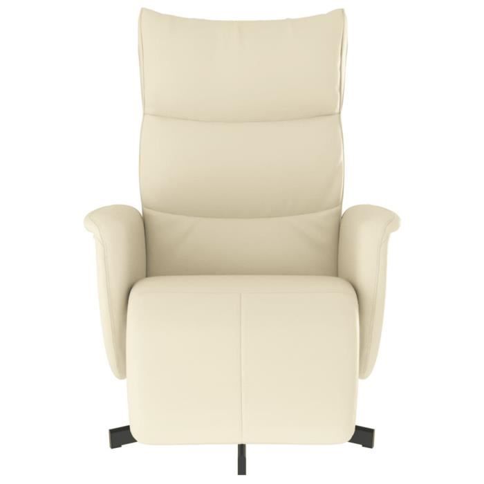 Fauteuil Inclinable Et Pivotant VidaXL - Tissu Jaune Clair - Repose-Pieds - Inclinaison 105-125° - Charge Max 110 Kg - 4