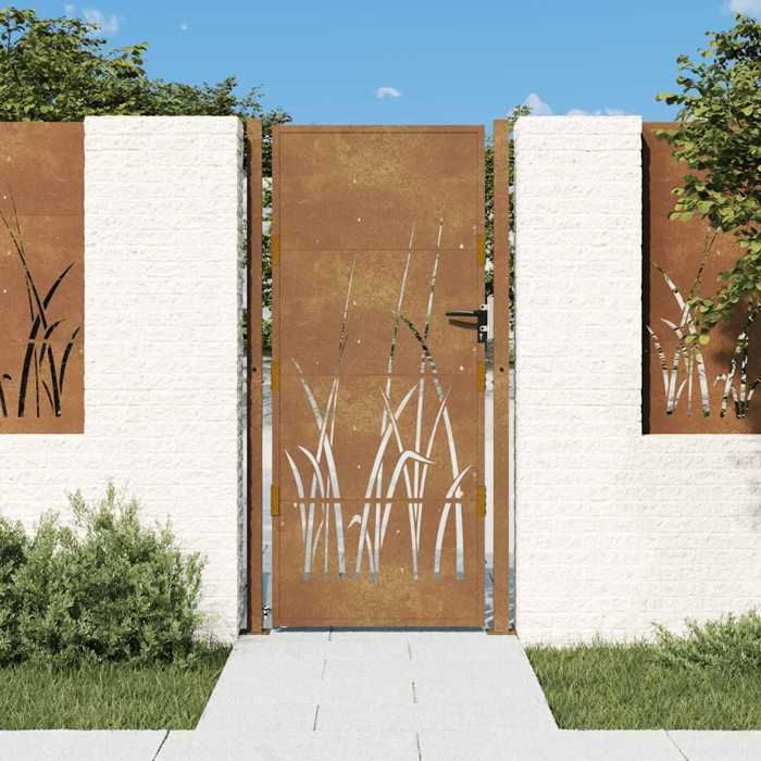 vidaXL Portail de Jardin Portillon de Patio Barrière de Sécurité Porte dExtérieure Anthracite 105x205 cm Acier 153177