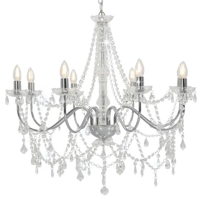 vidaXL Lustre avec Perles Lampe Suspendue Plafonnier Luminaire Eclairage Intérieur Salon Salle de Séjour Chambre à Coucher 281606