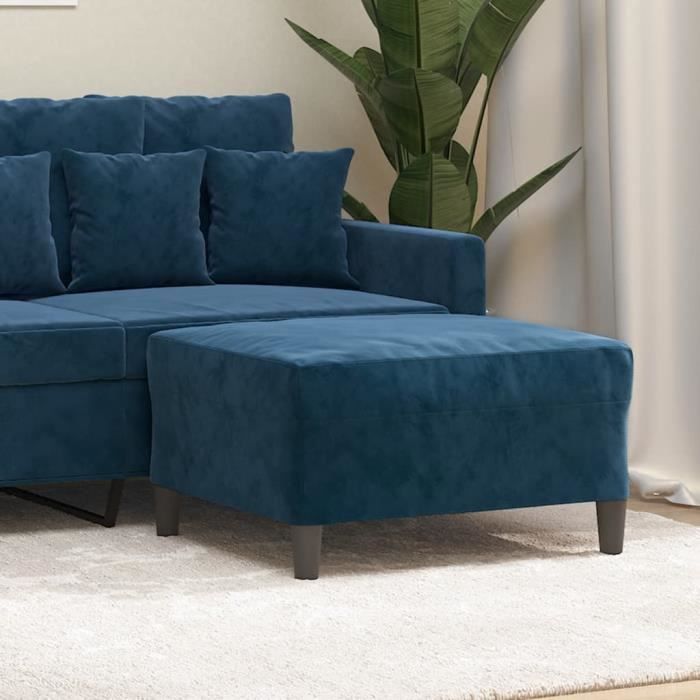 349326 vidaXL Repose-pied Bleu 70x55x41 cm Velours