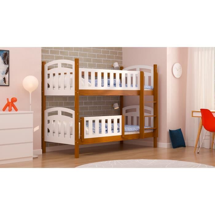 Lit Superposé 2 En 1 Pour Enfants - 80x160 Cm, Blanc | Transformable En 2 Lits Simples | Économie D’espace, Sécurisé