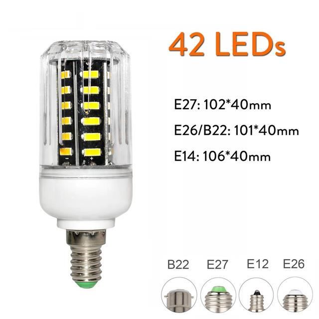 AMPOULE HALOGENE,42LEDsE26 110VWarm WhiteAmpoule épis de maïs LED