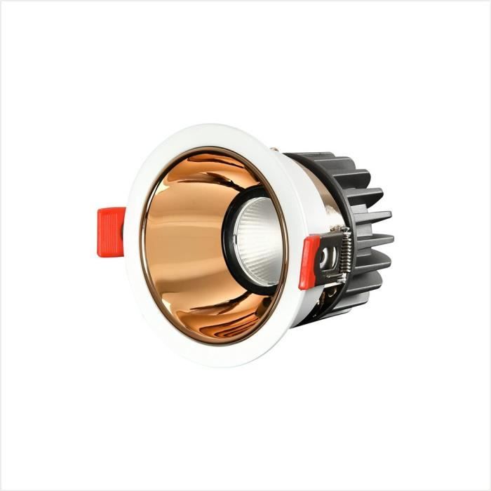 SPOTS,Round Bright Gold-12W-Warm White--Spot lumineux LED avec cadre ...