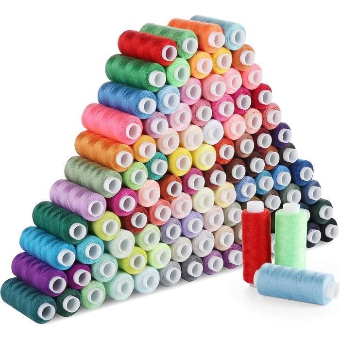 Assortiment 45 Bobines Fil à Coudre 350 Verges + Bobines - Pour Machine à Coudre Et Overlock