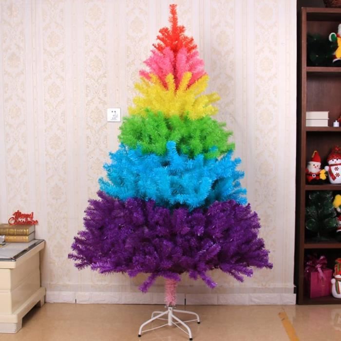 Sapin De Noël Artificiel Lumineux 120 Cm Avec Fibres Optiques Et Flocons De Neige LED - Changement De Couleur Automatique - Base Métal