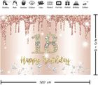 Décoration pour Fille 18e Anniversaire - Bannière Or Rose, Tissu Panneau de Fond Happy 18 Ans, Décoration de Fête Décoration pour Fille 18e Anniversaire - Bannière Or Rose, Tissu Panneau de Fond Happy 18 Ans, Décoration de Fête
