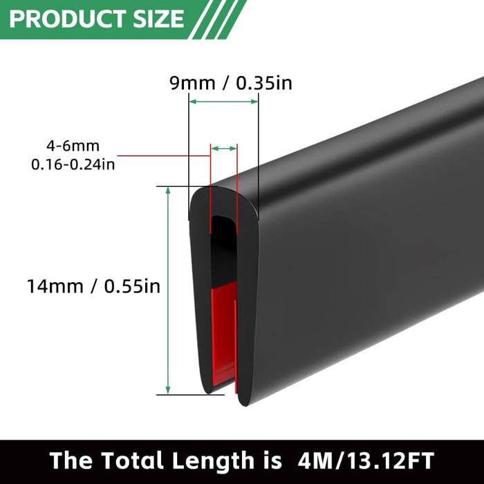 Joint Caoutchouc En U Protection Bord De Tôle 3m - Profil Anti-Rayures Pour Portes Voiture Et Plaques Métalliques