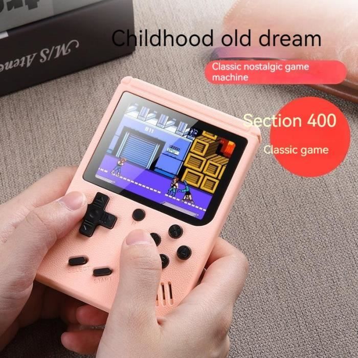 Console De Jeux Portable Rétro Block 23 Jeux + Mode Lettres - Rétroéclairage Bleu, Double Alimentation, Cadeau Enfant Jeu Nostalgique Enfant