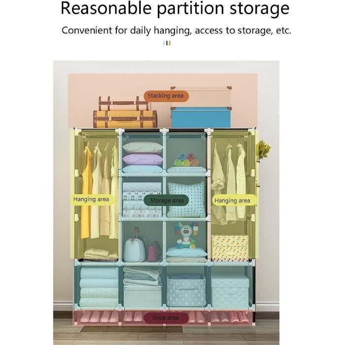 Garsent Armoire à Vêtements de Poupée avec 10 Cintres, Mini Boîte de Rangement pour Accessoires de Poupée, Armoire de Rangement pour Poupées de 18 Pouces, Organisateur pour Tenues et Accessoires de