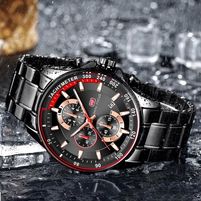 MINI FOCUS montre hommes mode noir sport montres quartz Top