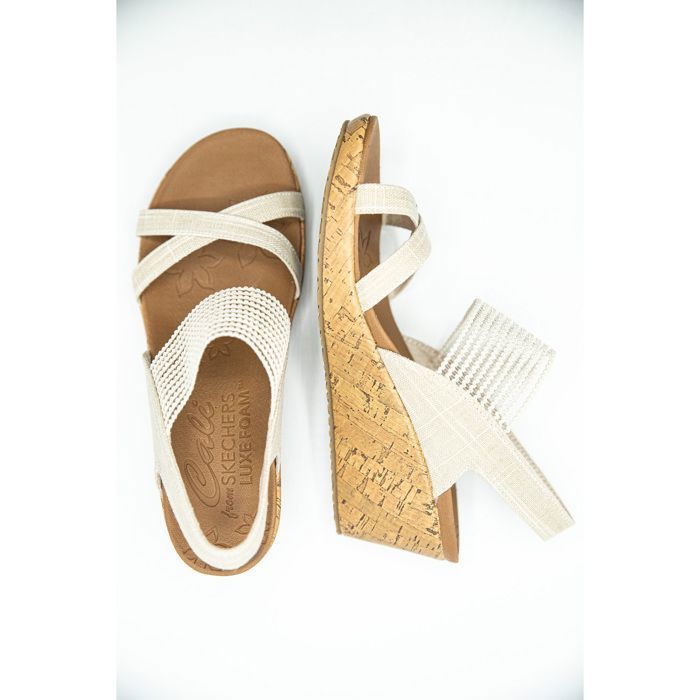 Sandales Femme Skechers Beverlee High Tea Beige Synth tique