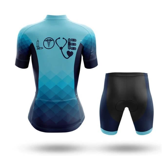 Love Nurse Maillot Sp cial de Cyclisme Femme Manches Courtes Et