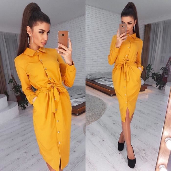 Robe portefeuille jaune outlet