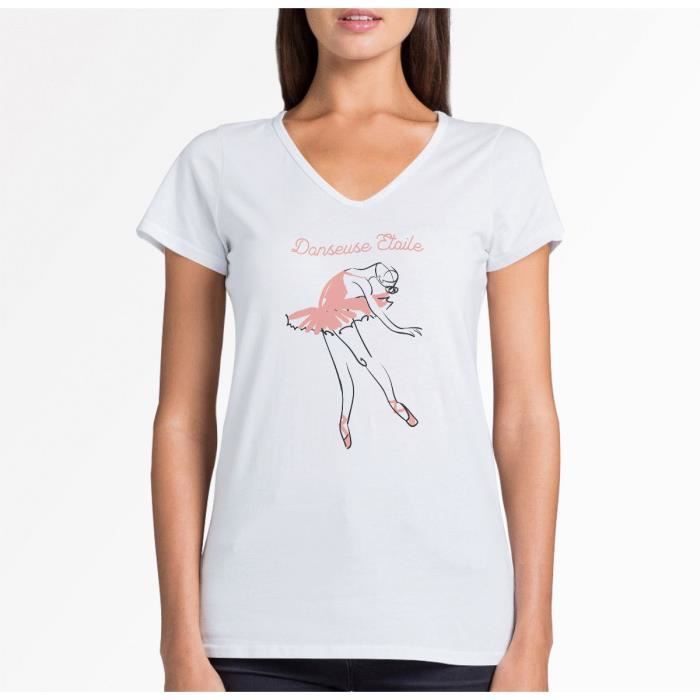 Tee shirt clearance femme col danseuse