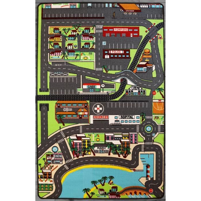 Tapis jeu enfant - TAPITOM - Route et circuit pour petites voitures dans la  ville - 130 X 200 cm - Cdiscount Jeux - Jouets