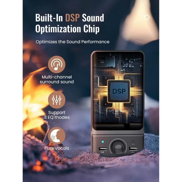 OROW - Enceintes PC Bluetooth 2.1 - 18W Avec Caisson De Basse - USB/AUX - Pour Ordinateur