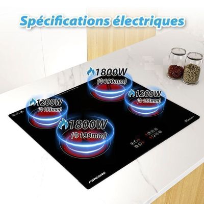 Plaque Vitrocéramique Encastrable Ea645gh17m Noir, Acier Inoxydable 4