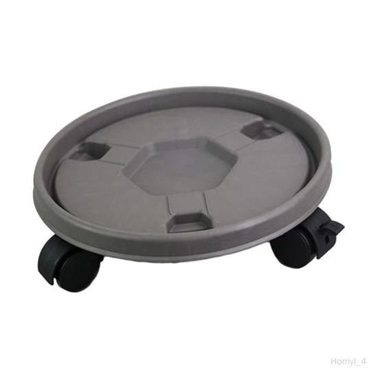 Support à Plantes Roulant Avec Roues Cachées - Plateau Pour Pot De Fleurs Diamètre 28 Cm, Matériau PP Résistant, Soucoupe Intégrée, Facile à Déplacer (gris)