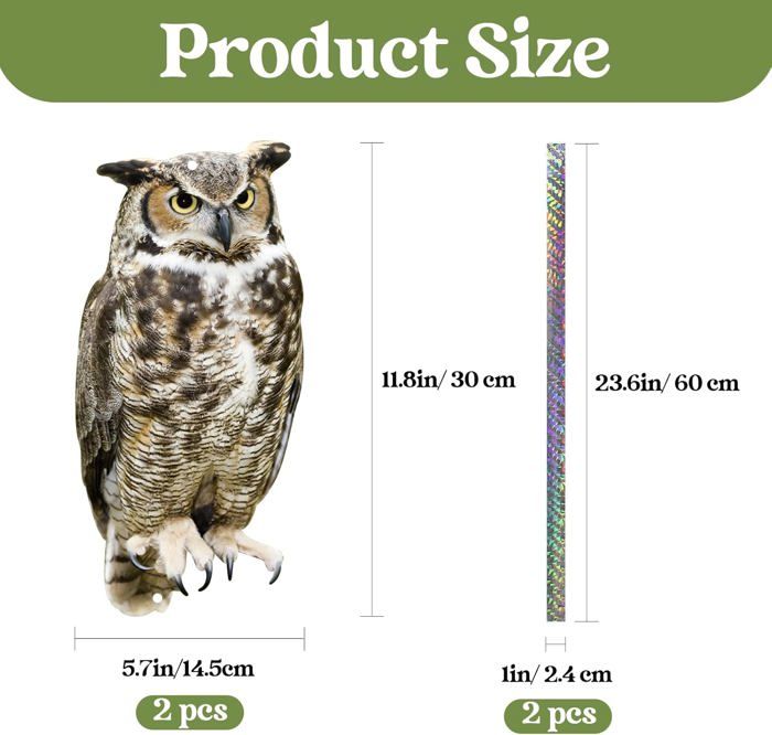 Effaroucheur Oiseaux Anti Pigeon 4 Pièces - Repulsif Naturel Pour Balcon, Jardin Et Extérieur