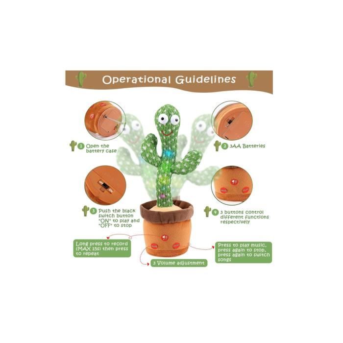 Jouet Cactus Qui Répète, Cactus Qui Parle et Chantant, Répétez Ce Que Vous Dites de Nouveaux Jouet Cactus Qui Répète, Cactus Qui Parle et Chantant, Répétez Ce Que Vous Dites de Nouveaux
