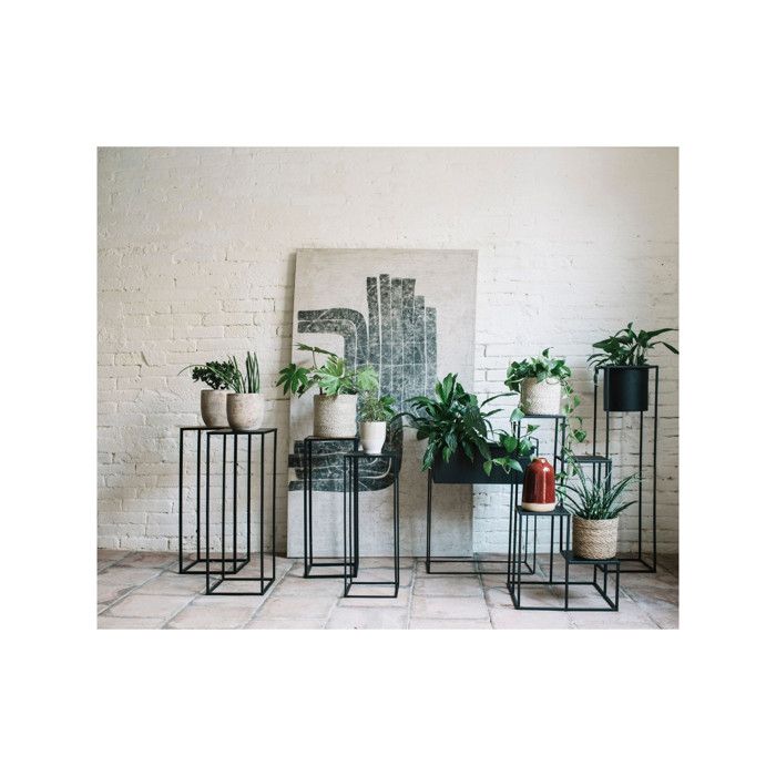 Jardinière Triple En Métal Noir 43 X 50 Cm | Truffaut