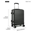 Kono Set de 3 valises à la Mode en ABS léger, avec Mallette de Transport Rigide, avec 4 roulettes, Valise 20 ", 24", 28 ", Gris-4