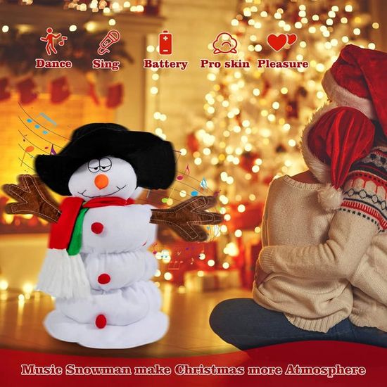 Bonhomme De Neige à Bascule électrique - 40 Cm, Avec Musique Et Lumières - Déco De Noël Animée Pour La Maison - 10