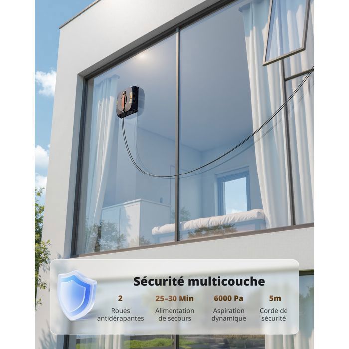 AlfaBot X7 Robot Laveur De Vitres, Robot De Nettoyage De Vitres