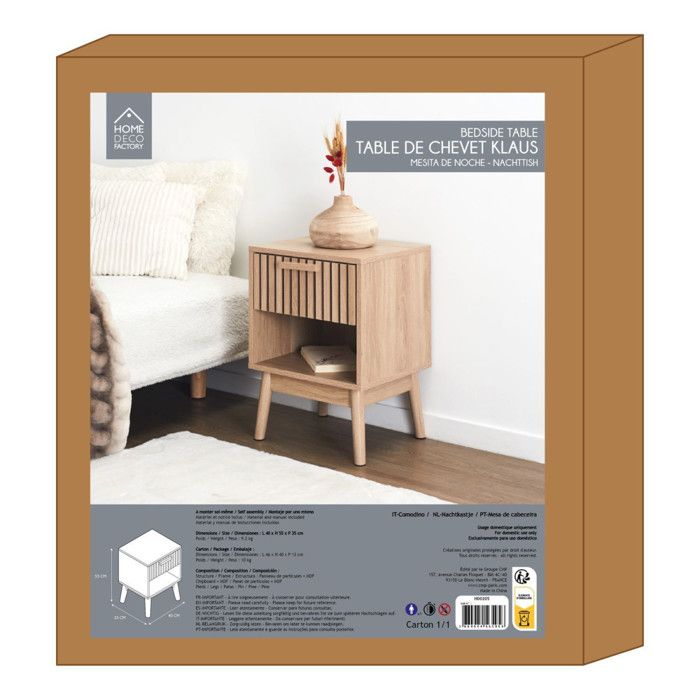 Table De Chevet - Home Deco Factory - Klaus - Ultra-design - Marron - Maison