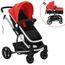 Poussette Landau Combinee Bebe 2 En 1 Aluminium Rouge Et Noir Eto Achat Vente Landau Poussette Cdiscount