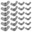 24 pièces écrou papillon de haute qualité en acier inoxydable robuste papillons pour bureau à domicile   BOULON - ECROU - RONDELLE-0