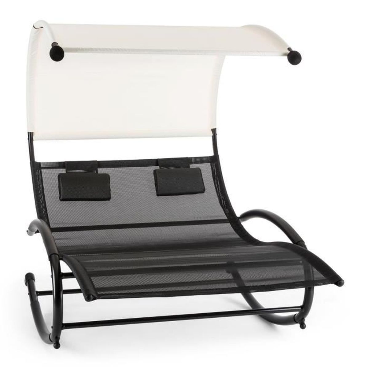 Blumfeldt Suncruise Chaise longue à bascule double transat + pare