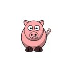 EUSKAL HERRIA EH Autocollant cochon sticker adhesif Taille : 8 cm