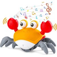 Jouet de Crabe Rampant avec Musique et Lumières LED - Bébé - Interaction Tout-Petits - Détection Automatique