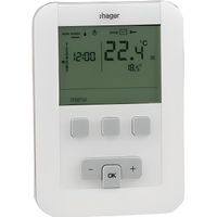 Thermostat ambiance programmable - à piles LR6 - HAGER SAS : EK570