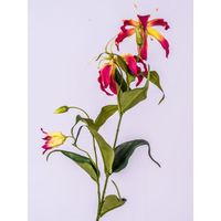 Gloriosa artificielle, rose fuchsia, 80 cm, Ø 15 cm - Fleur artificielle - Tige de fleur - artplants