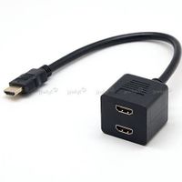 Curieux-Adaptateur Prise HDMI Mâle vers Double HDMI Femelle Câble Connectique
